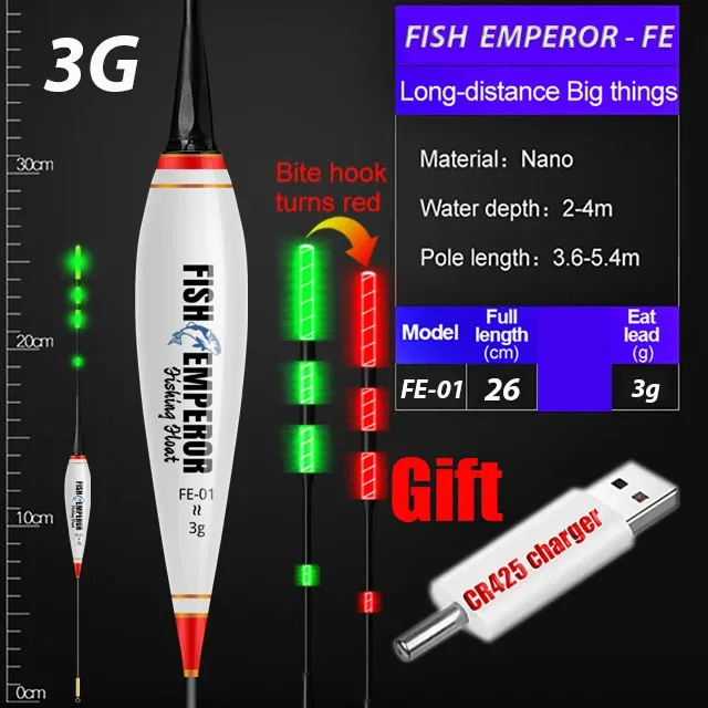 2024 neue Angeln Float Set Led Smart Elektronische Leucht Schwimmt 3g 5g 7g 10g 13g 15g 20g Schwerkraft Sensing Winter Sommer Angeln