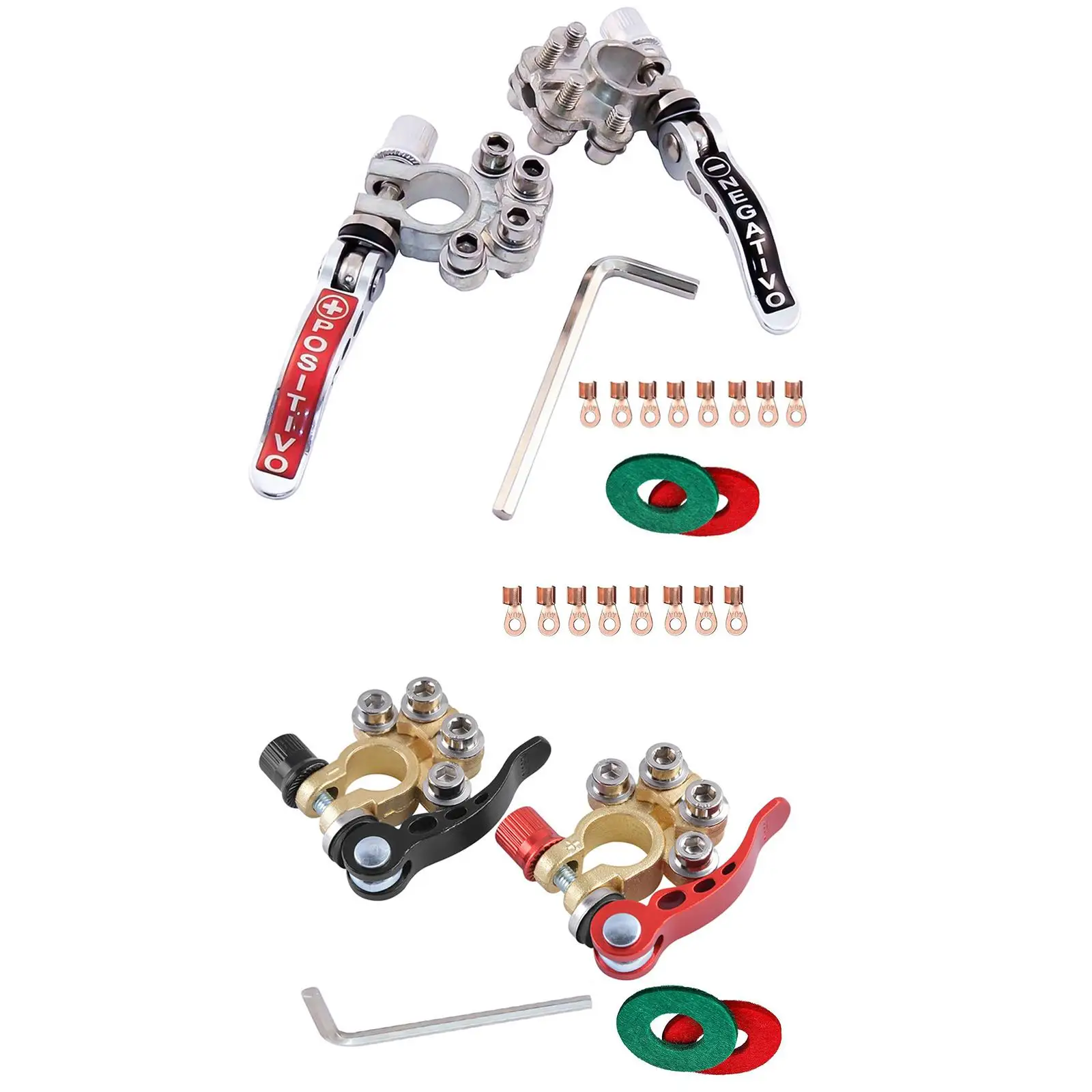 

4 Way Battery Terminal Connector Universal Quick Release Disconnect for SAE/Jis Type A Posts Car Battery Terminal for Cars