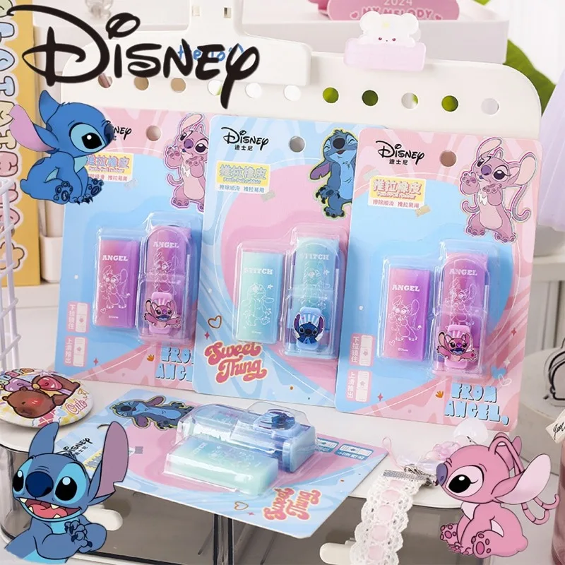 

New Disney Lilo & Stitch Pencil Eraser Students Cartoon School Supplies Anime Figure Angel Stitch for Children Birthday Gifts