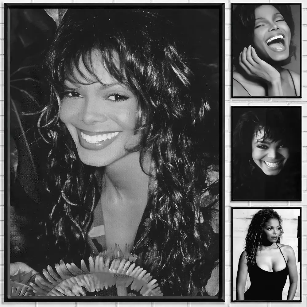 Singer Janet Jackson Poster Self-adhesive Art Waterproof Paper Sticker Coffee House Bar Room Wall Decor