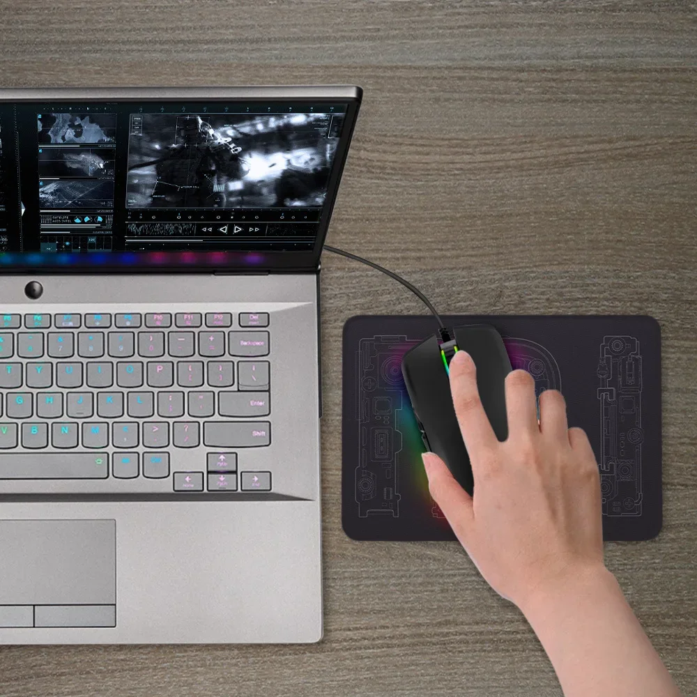 Type-C Hub Wired Mouse Optical Gaming Mouse RGB 4 Backlight Computer Mouse 3200DPI for Apple MacBook Pro Matebook X Any Device