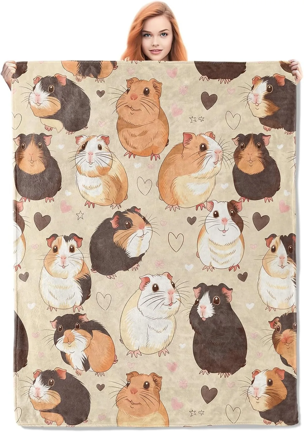1PC Lovely guinea pig pattern Throw Thin Blanket Gifts for friends Couch Bed Car Home Camping For Animals Lovers all season use