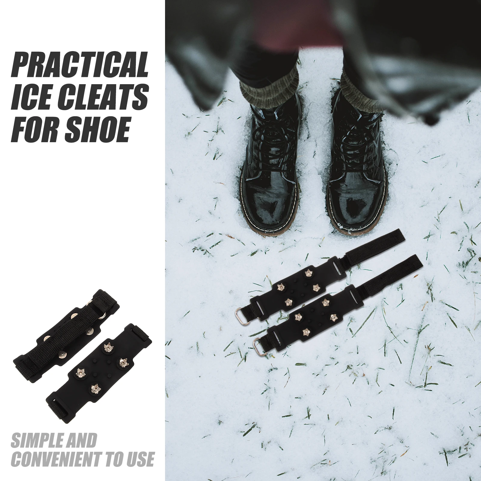 

Crampon Shoe Covers Ice Cleats for Snow Boots Grippers Adjustable Fabric Crampons Shoes Man