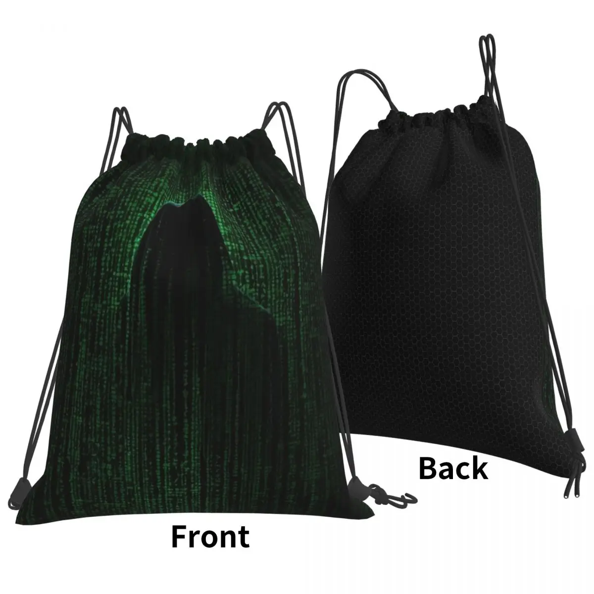 Hacker Code Binary Code Geek Science Computer Backpacks Multi-function Drawstring Bundle Pocket Sundries Bag Book Bags School