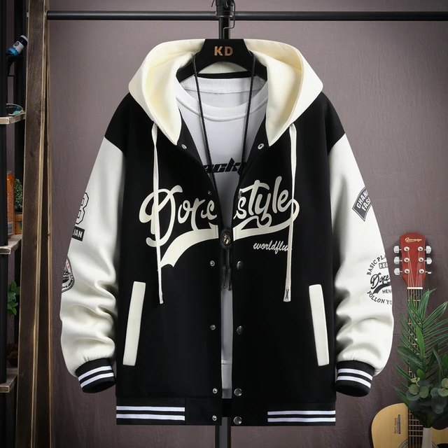 Hoodie baseball jacket best sale