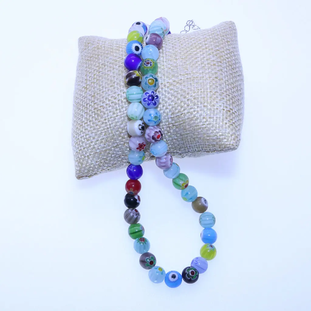 Fashion Glass Bead Collarbone Necklace Women with Extension Chain All-match Street Accessories