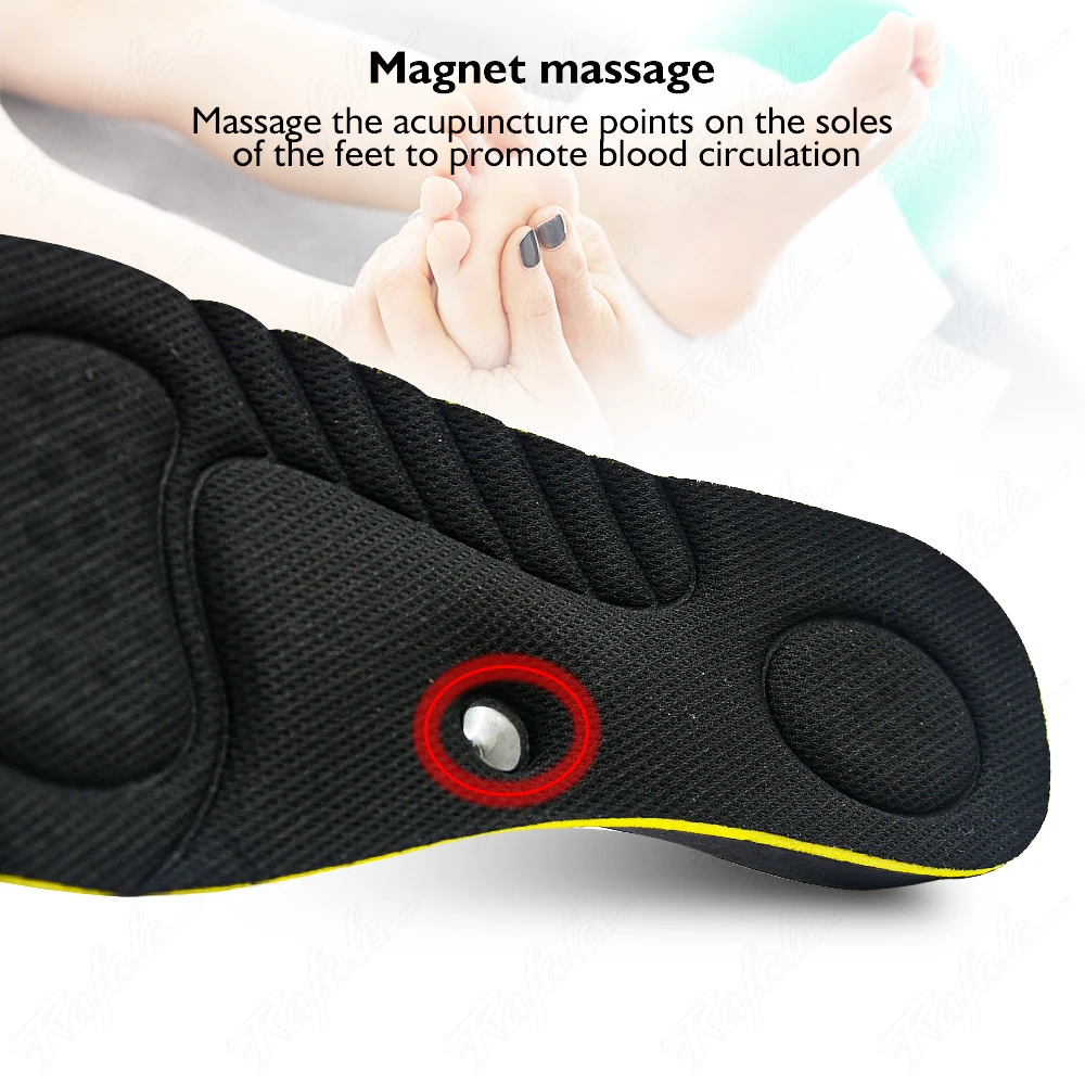 VTHRA Magnet Massage Height Increase Insole 2/3/4/5cm Up Invisiable Heighten Insole Arch Support Men Women Shoe Sole Inserts Pad