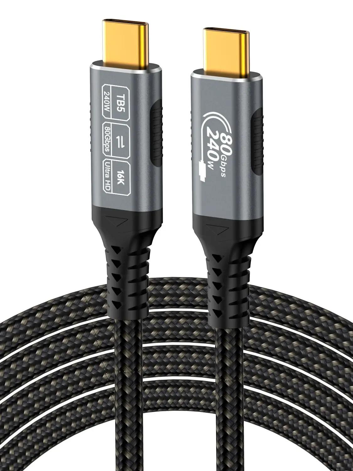 Kabel USB-C 16K USB4 80Gbps PD240W do Thunderbolt 5, pełnozawodny kabel szybkiego ładowania Thunderbolt 4/3 USB C do C do transferu danych — zdjęcie produktu 7