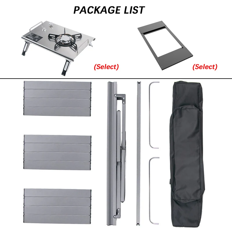 Outdoor Camping Auminum Alloy Table Portable Egg Roll Table Lightweight Picnic lunch Desk Folding IGT Tactical Table No Gas Tank