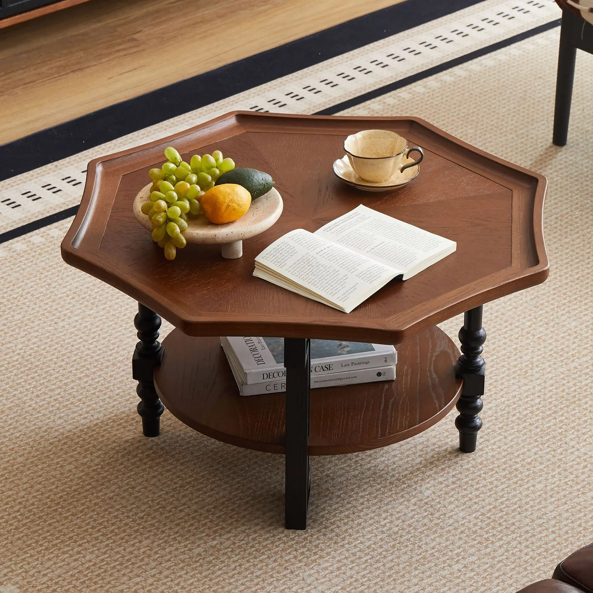 

Pure solid wood small tea table bay window tatami balcony home retro homestay coffee small side tea