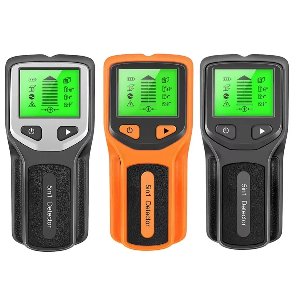 เครื่องมือค้นหาสายไฟฟ้าแรงดัน AC พร้อมจอ LCD แสดงผล ตรวจวัดโลหะ เครื่องสแกนผนังไฟฟ้า อุปกรณ์วัด 5 in 1 เครื่องค้นหาโลหะอิเล็กทรอนิกส์