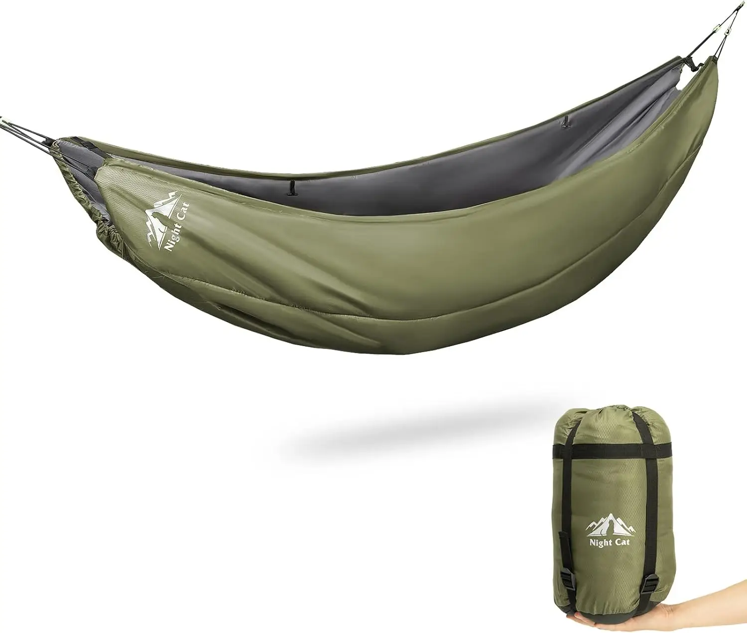 

Insulated Hammock Underquilt Sleeping Bag, Lightweight Warm for 4 Seasons, 8x3.6ft Army Green