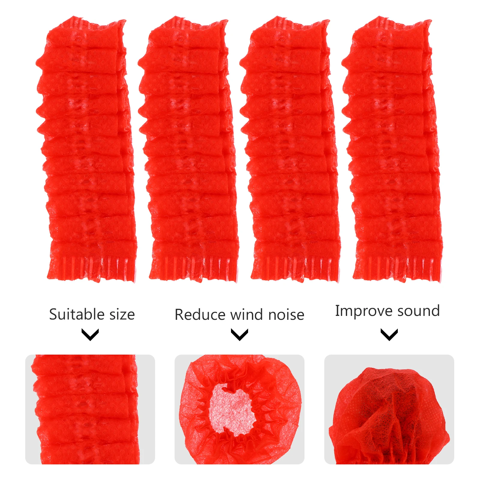 

100 Pairs Microphone Cover Non Woven Fabric Windscreen Protector Disposable KTV Singing Conference Stage Performance