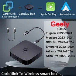 GEELY Tugella Monjaro GX3 Pro Emgrand Azkarra Atlas Pro carbitlink easy connection to Wireless carplay Android auto smart box