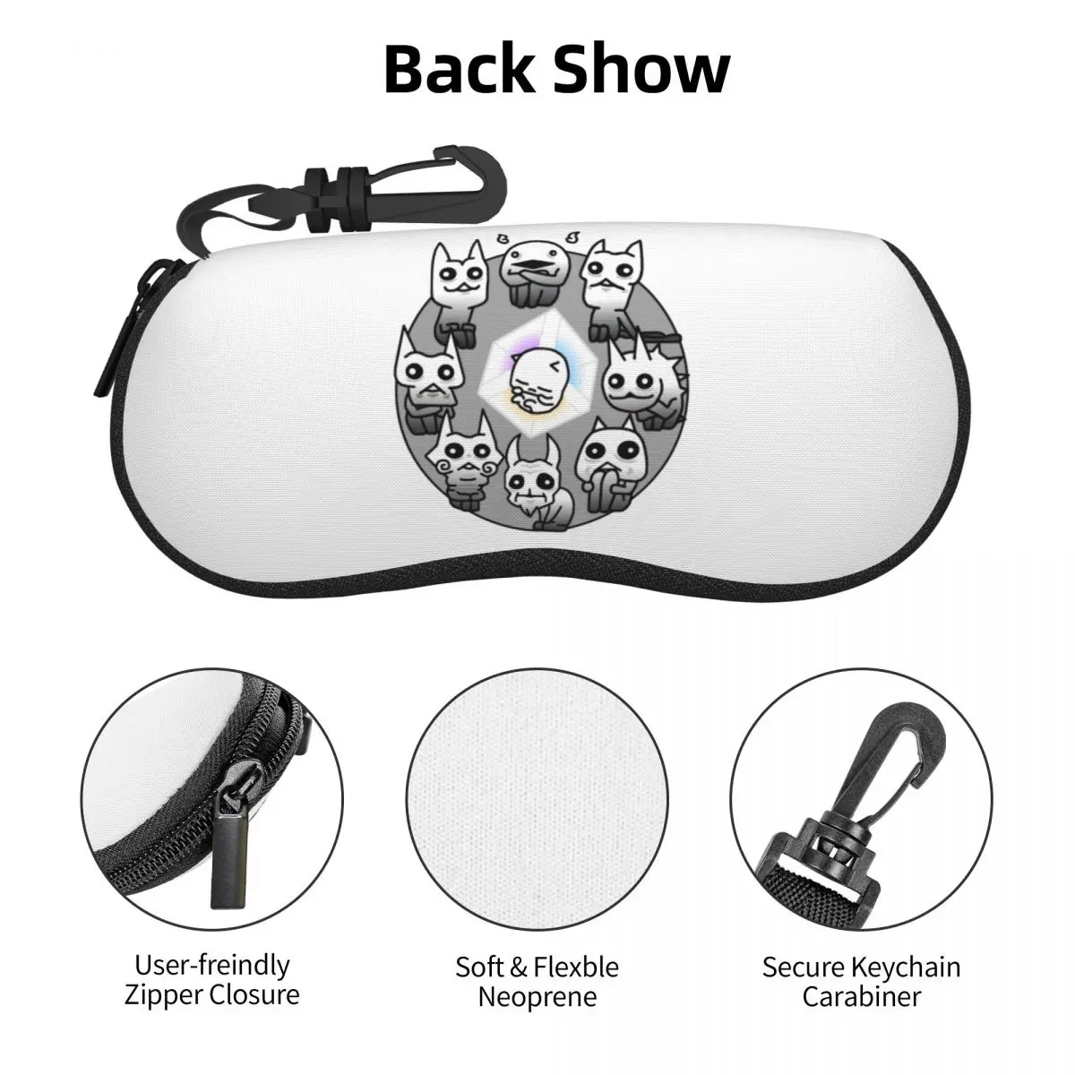 バトルキャッツ ネコルガ壁画シェルメガネケースポータブルサングラスボックス女性男性ソフト眼鏡バッグポーチ