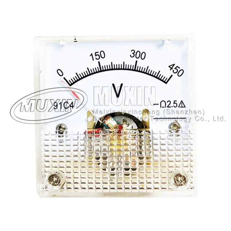 مؤشر تيار مستمر نوع الجهد متر ، التناظرية الميكانيكا لوحة الجدول ، 91C4-V ، 3 5 10 15 20 30 50 100 150 250 450 فولت