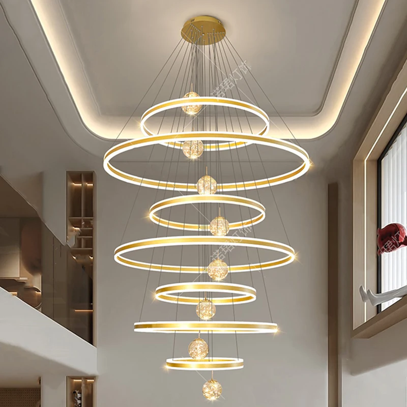 Modern Crystal stair chandelier lights indoor lighting Ceiling lamp hanging light led Chandeliers for living room indoor lightin