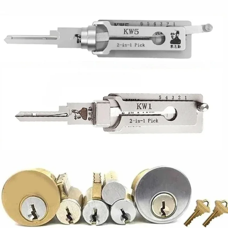 Инструменты для вскрытия гражданских замков Locksmith LiShi 2 в 1 SC1 SC4 KW5 KW1: профессиональный ручной набор для слесарей по замкам, для измерения дверных проемов и работы с мастер-ключами