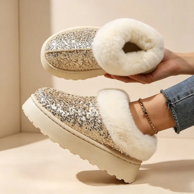 Winter Women's Solid Color Comfortable Thick Sole Anti Slip Wear-resistant Snow Boots Women Keep Warm Casual Fashion Snow Boot