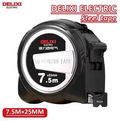 DELIXI ELECTRIC Steel Tape Measure 7.5M*25MM Household Anti-fall Thickened Durable Meter Ruler Wear-resistant Box Ruler.