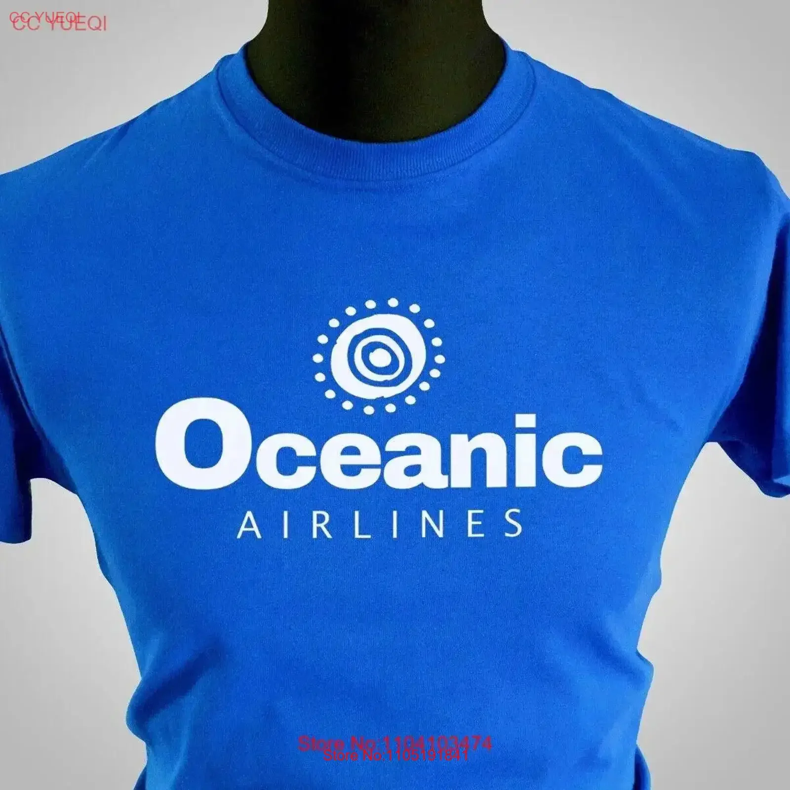 Oceanic Airlines T Shirt Flight 815 Lost Tv Series Dharma Initiative Sci Fi Blue vintage Washed streetwear Casual