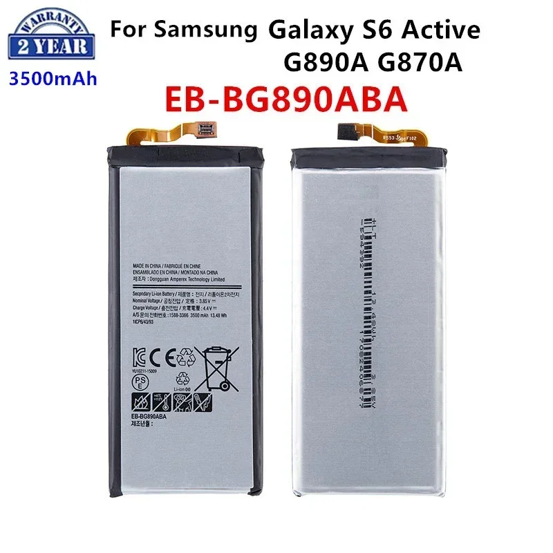 

Brand New EB-BG890ABA Replacement 3500mAh Battery For Samsung Galaxy S6 Active G890A G870A Mobile Phone Batteries