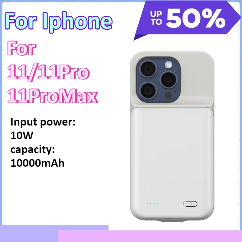 

Smart Battery Charger Case 10000mAh for IPhone11/11Pro/11ProMax External Battery Charging Battery Charger Cases