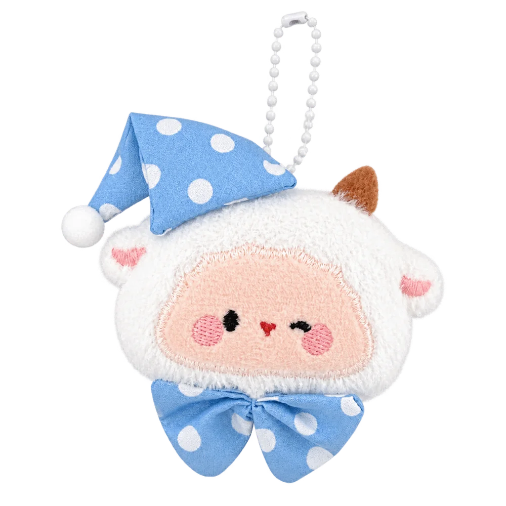 Chinese Zodiac Sheep Plush Keychain Cartoon Soft Stuffed Lamb Pendant Backpack Pendant Sheep Key Ring Fluffy Sheep Keychain