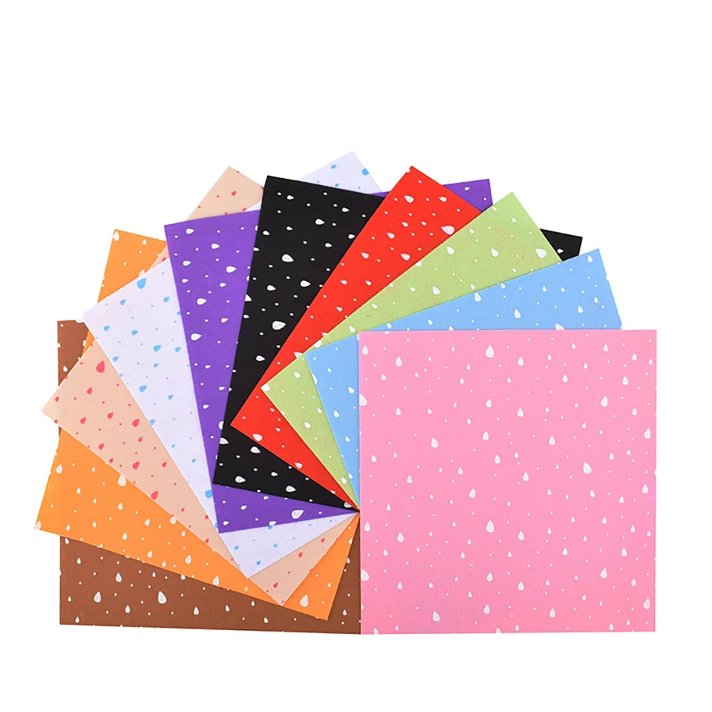 Chainho,Polyester Non-Woven Print Felt Fabric,1mm Thickness,DIY Sewing Patchwork Material,10 Pieces,2 Sizes,JFP1G