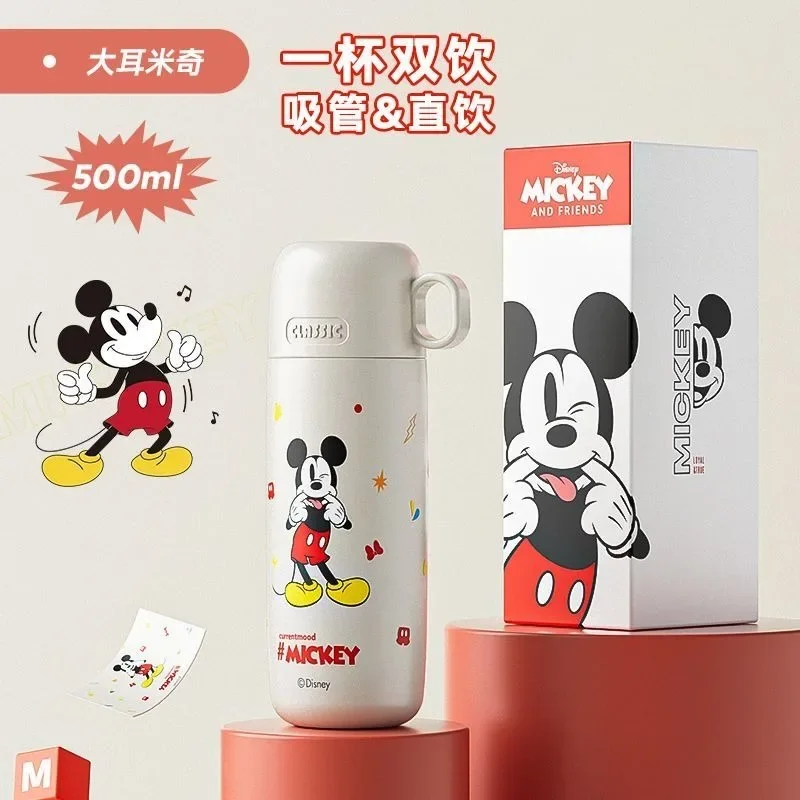 Disney cartoon cute MickeyBuzz Lightyear environmentally friendly large-capacity anti-scalding push-type ultra-light thermos cup