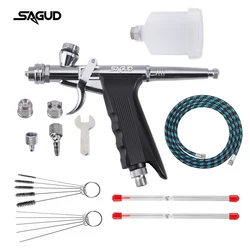 Kit Aerógrafo Dupla Ação com Agulha de Limpeza, Bico, Pistola de Pulverização, Acessórios para Modelo Automóvel, Tatuagem e Pintura, 0,5mm