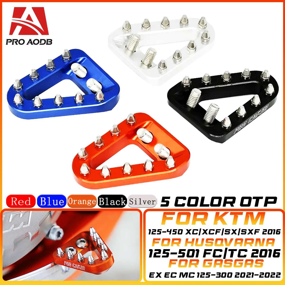 

For KTM SX SXF XC XCF XCW EXC EXCF For GasGas Rear Brake Pedal Lever Step Plate Tip For Husqvarna FC TC FE TE FX TX 2016-2023