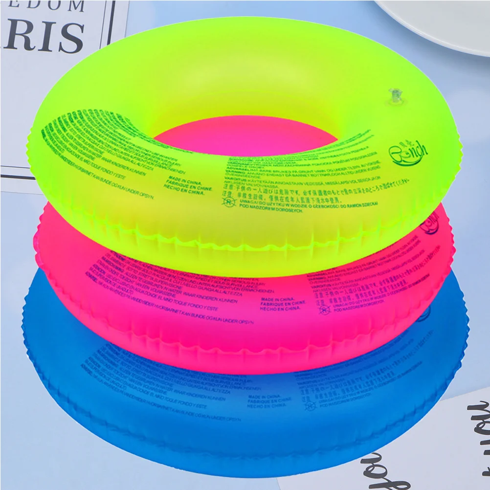 

3pcs Inflatable Pool Tubes Swimming Ring Thickened Water Swimming Ring Floating Saving Ring Pool Toy (Random Color, Suitable