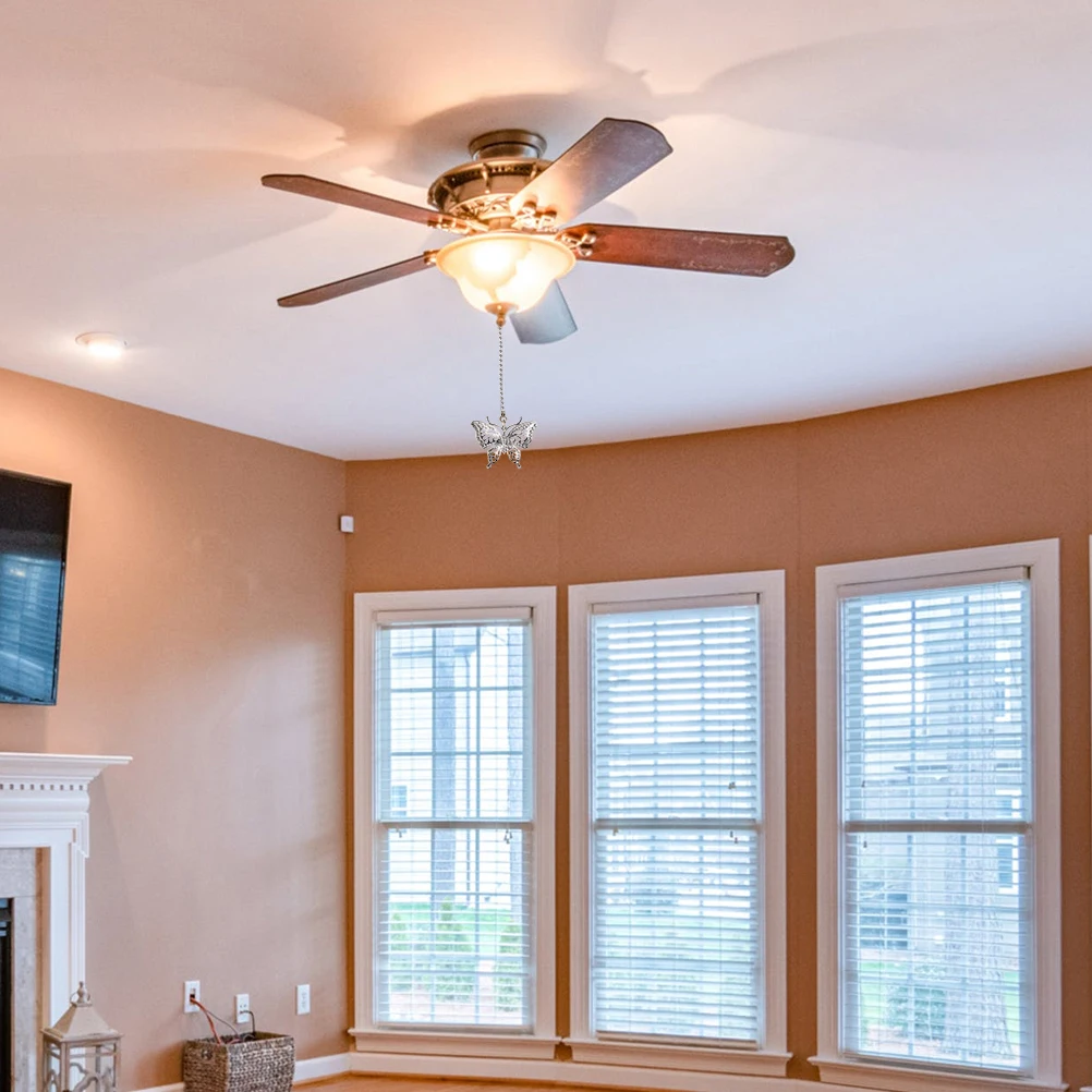 

2Pcs Ceiling Fan Pull Chain Extension 12 Inch Metal Heavy Pendant Lamp Pulling Danglers Decoration Replacement Extender