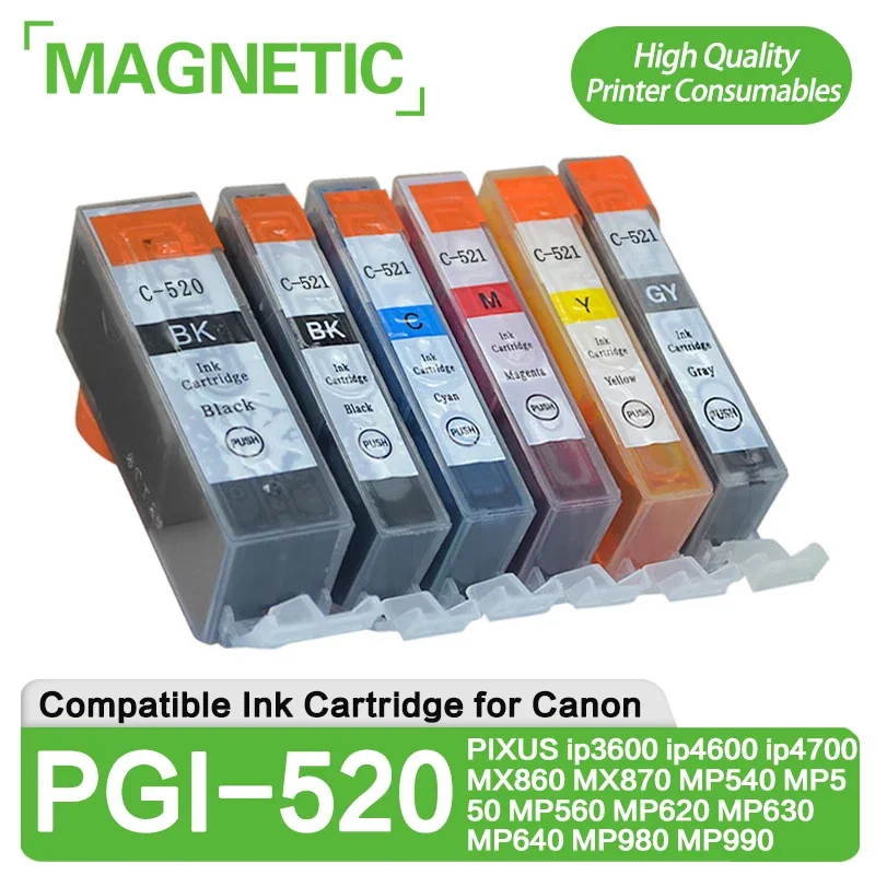 PGI520 CLI521 full ink cartridge for Canon IP3600 IP4600 IP4700 MP540 MP550 MP560 MP620 MP630 MP640 MP980 MP990 MP1900