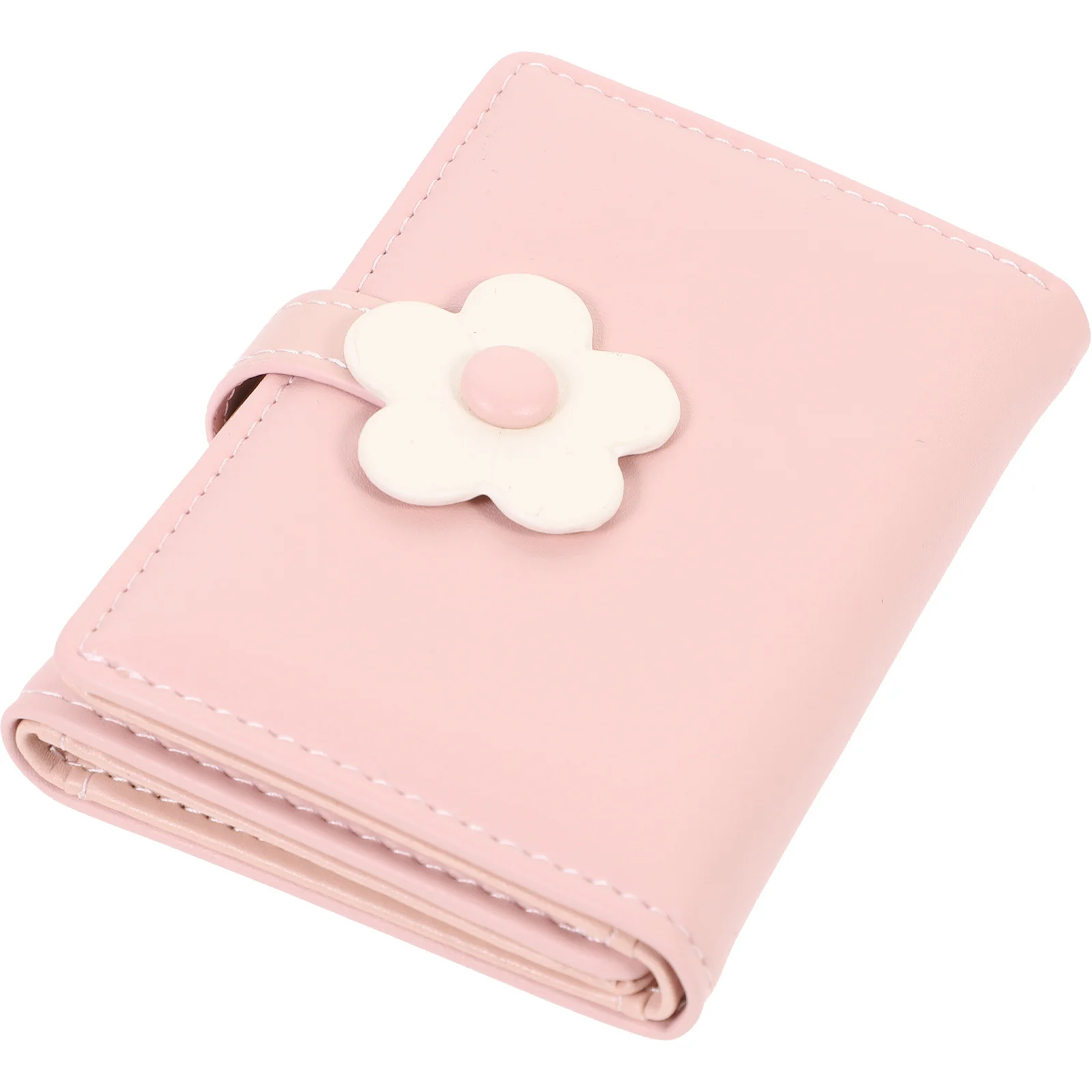 Cartera pequeña de PU con flores, tarjetero plegable, monedero para mujeres y niñas, cartera pequeña, tarjetero