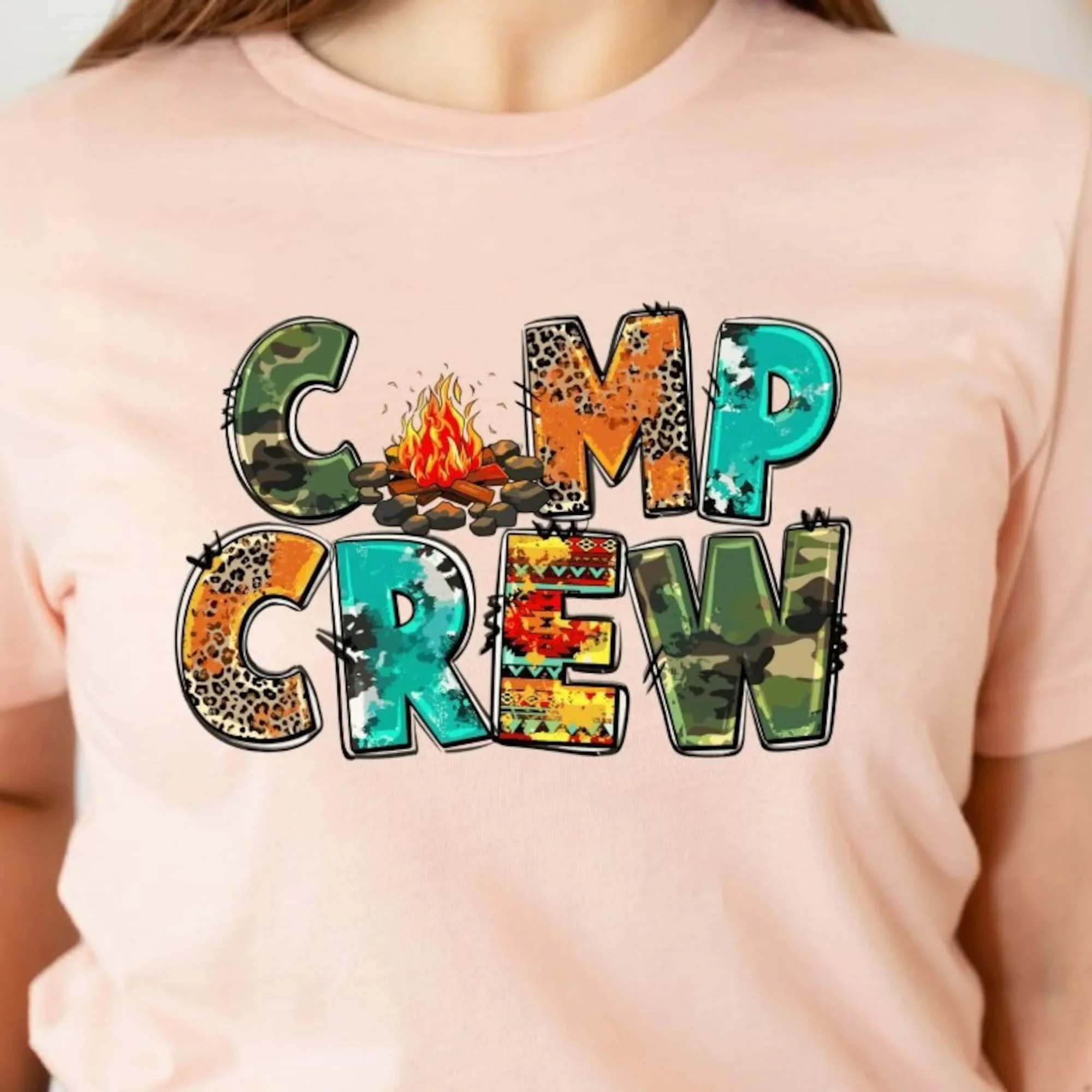 Camping Crew T Shirt Family Vacation Nature Lover Best Outdoor Group Shirti For Her