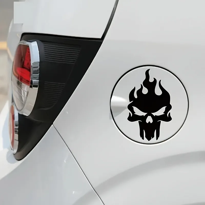 

Модные наклейки и наклейки с пламенным черепом для автомобиля, забавные виниловые наклейки на окно, Стайлинг автомобиля, самоклеящаяся эмблема, наклейки для автомобиля