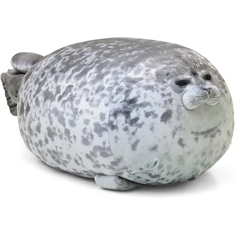 MerryXD Oreiller Chubby Blob Seal, jouet animal en peluche en coton peluche mignon océan grand(24.5)