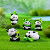 6Pcs New Panda Figurine Diy Home Kawaii Room Decor Miniature Fairy Garden Decoration Accessories Modern Children's Birthday Gift