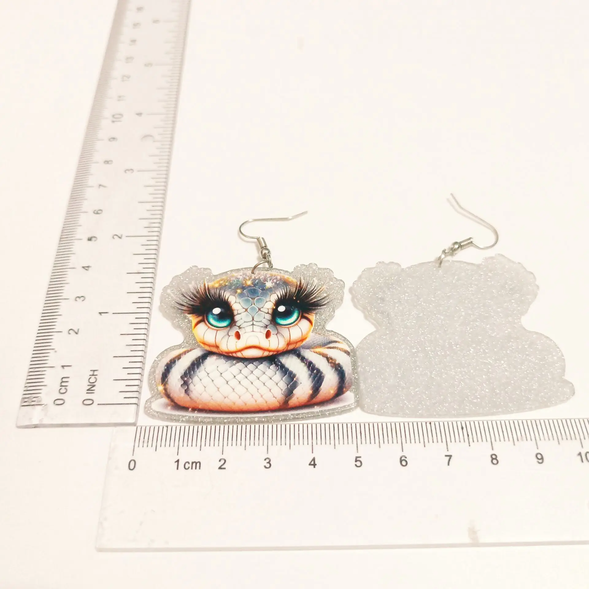 1 Pair Glitter Epoxy Yak Earring Cheetah Snake Just a Little Moody Animals Acrylic Earrings For Women Jewelry Gifts