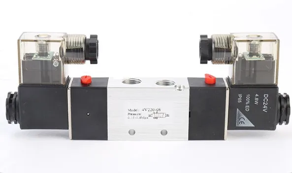 4V130C-06 4V230C-08 Solenoid valve Double headed Double control 5 Way 3 Position Power down hold Pneumatic directional valve