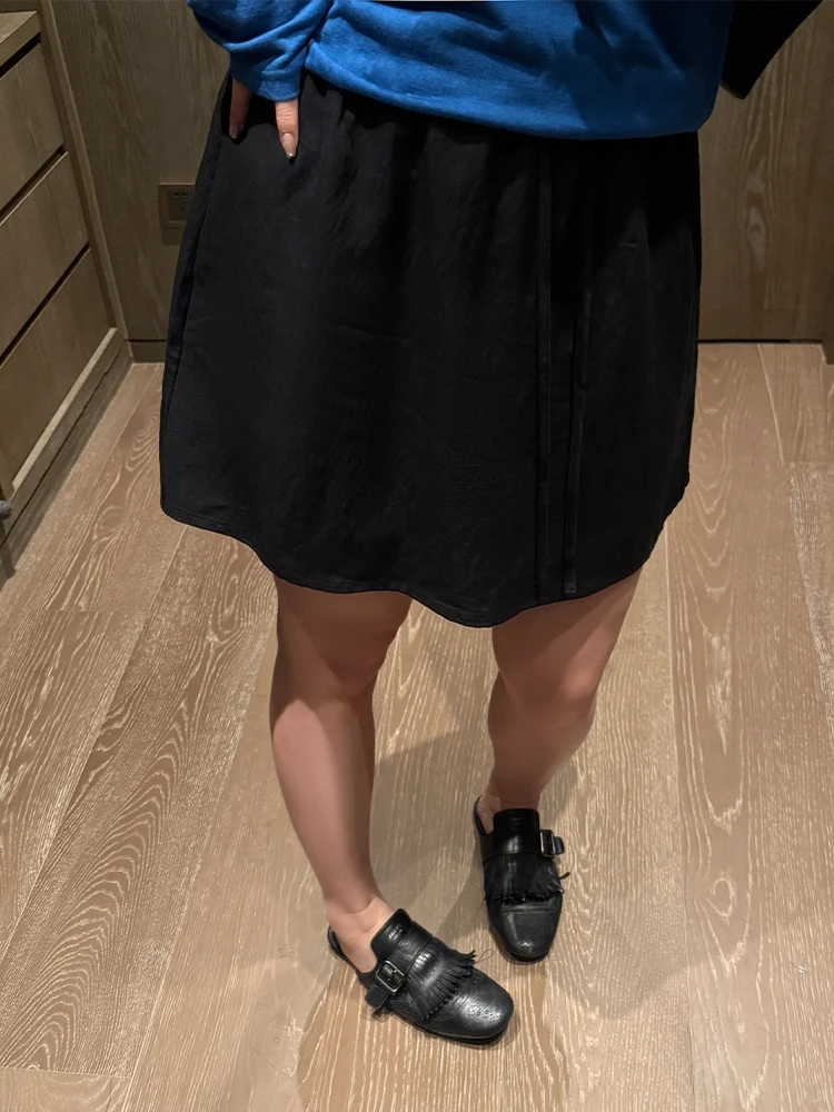 

Свободная эластичная юбка с поясом, стройнящая и скрывающая недостатки фигуры, женская, больших размеров, модная, удобная, длиной до пола