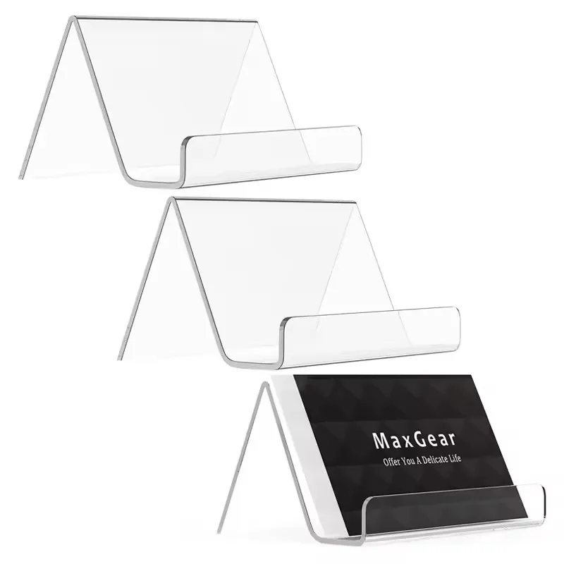 1Pc Clear Acrylic Business Card Holder For Desk Plastic Business Cards Display Holders Stand Name Cards Organizer Card Shelf