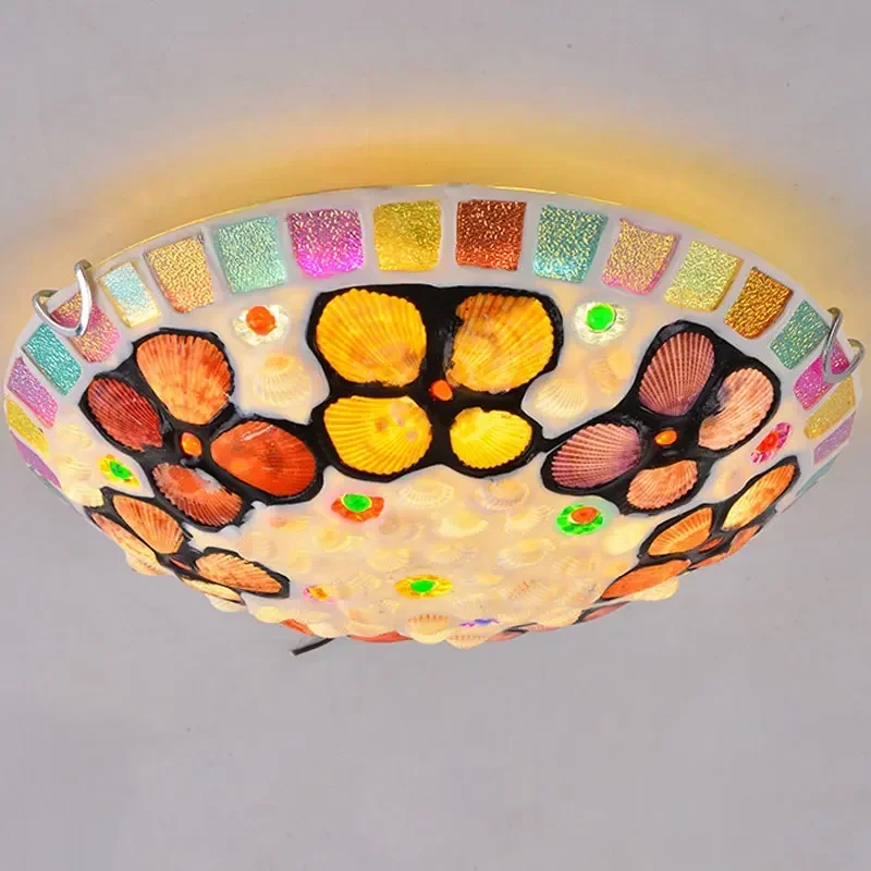 Glass Ceiling Lamp Mediterranean Home Luminaria Decor for Loft Living Room Bedroom Chandelier led Light Kitchen Lighting Fixture
