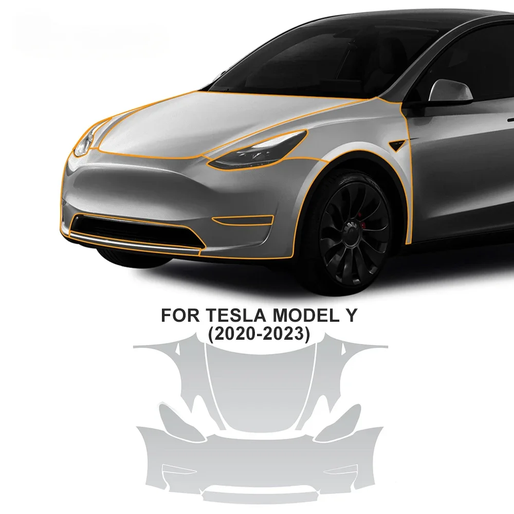 Dla Tesla Model Y 3 Highland Performance S X 2016-2024 TPU Pre-Cut PPF Anti-Scratch Front Bumper Hood Engine Protection Film