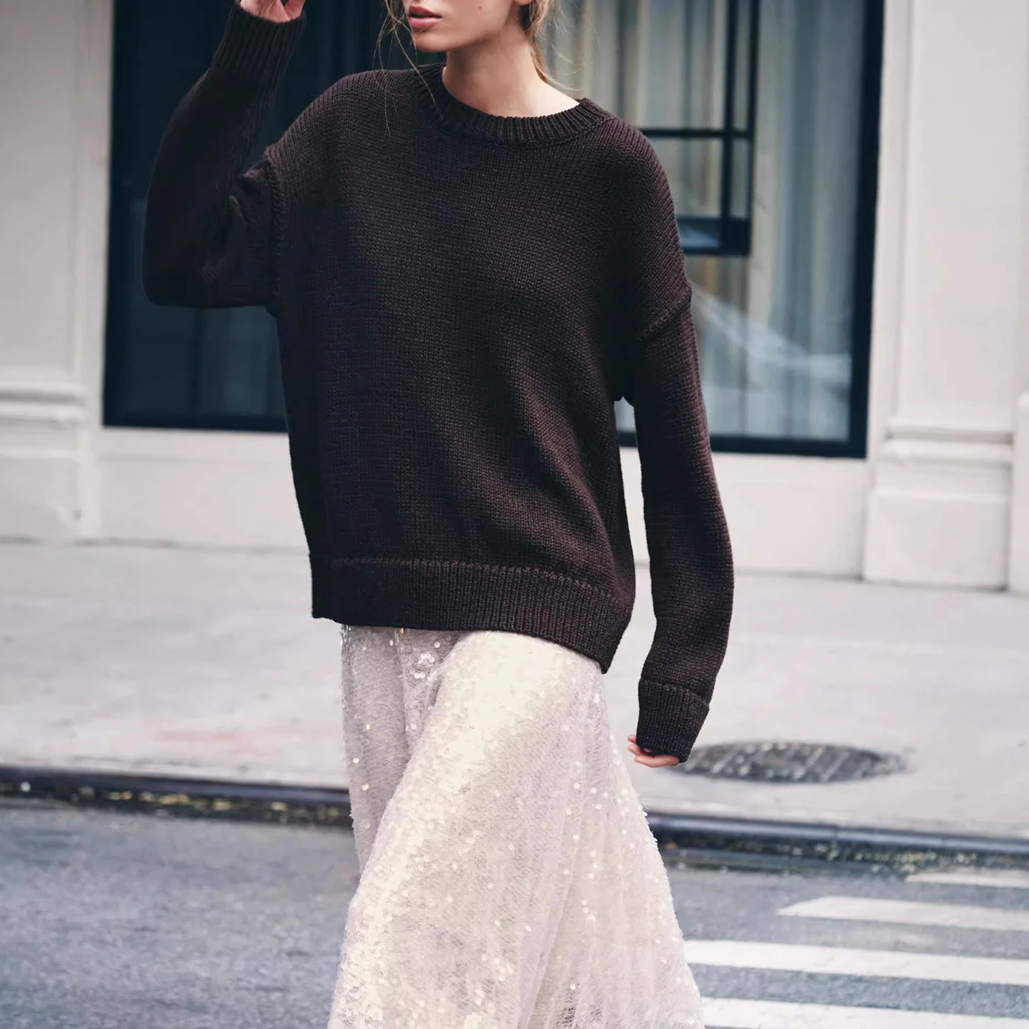 Z المرأة Faion تريكو التطريز الديكور Personali طويل Sve جولة Ne سترة الخريف موسم الأوروبي Sle