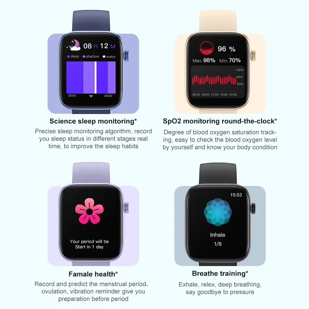 COLMI P71 połączenia głosowe Smartwatch mężczyźni monitorowanie zdrowia IP68 wodoodporne inteligentne powiadomienia asystent głosowy inteligentny