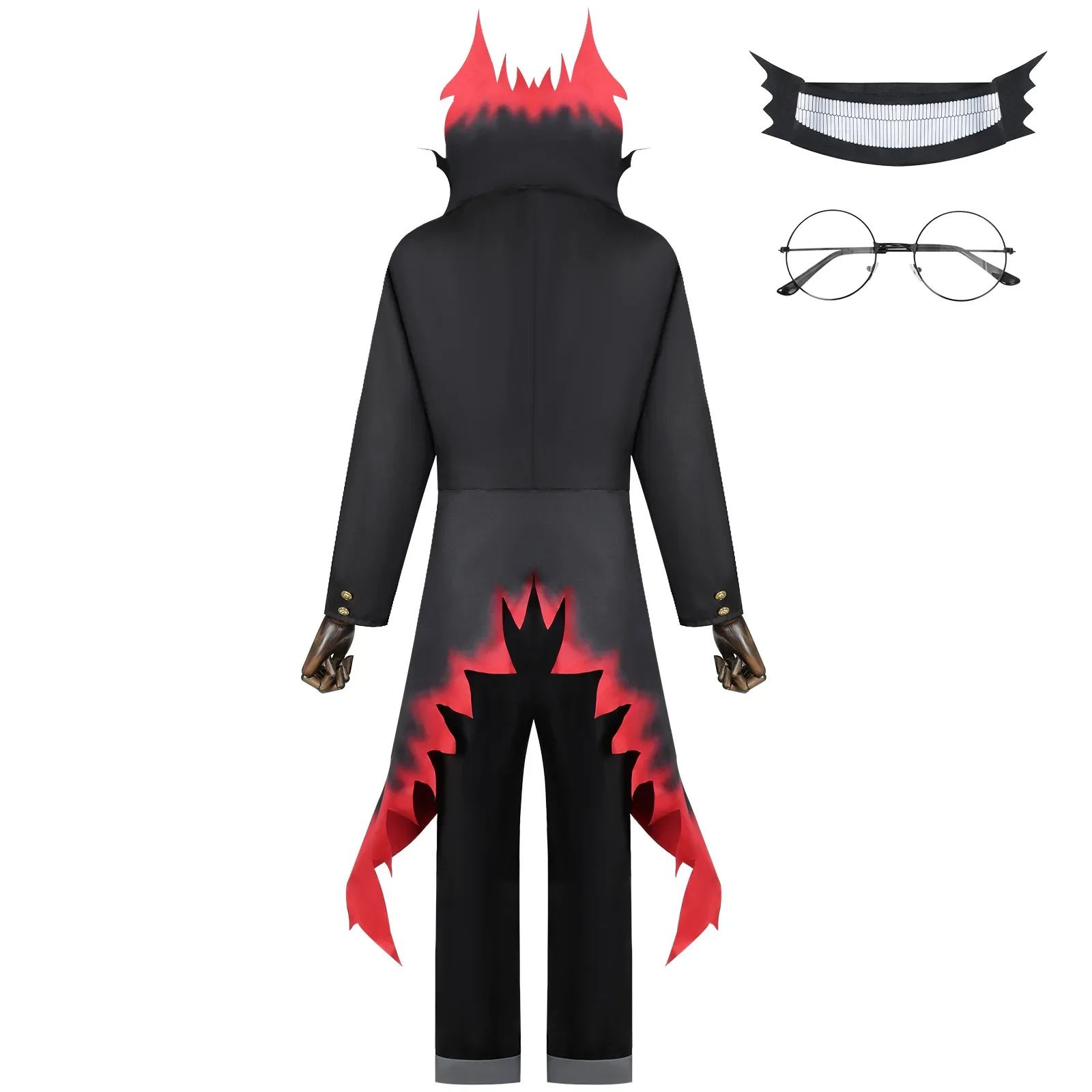 Anime Dandadan Ken Takakura Okarun Costume Cosplay Parrucca Maschera Occhiali uniformi neri Set completo per donna Uomo Vestito da festa di Halloween