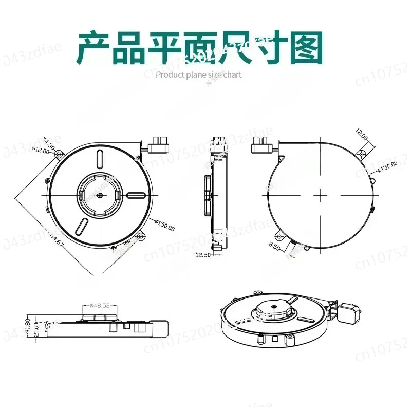 220V/50HZ 125V/60HZ 1000-2000W Extension Electric Retractable Cord Reel Fireproof Material Automatic Power Cord Shrinker